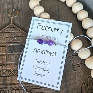 Natural birthstone bracelet February- amethyst
